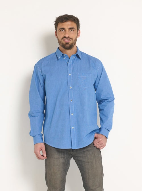 Chemise manches longues en chambray - Kiabi