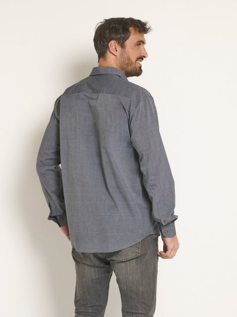 Chemise manches longues en coton - Afibel Gris - Kiabi
