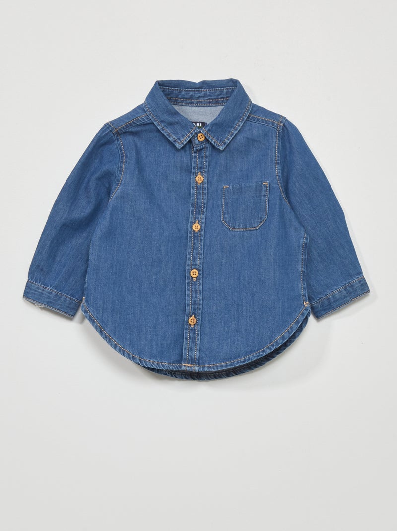 Chemise manches longues en denim Denim - Kiabi