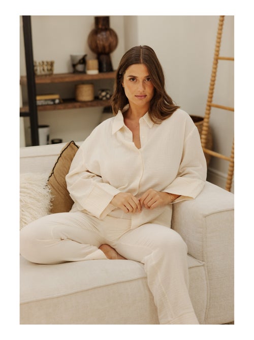 Chemise manches longues en gaze de coton Cécily - Kiabi