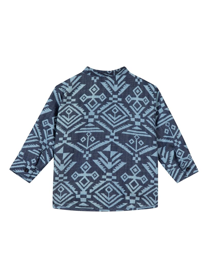 Chemise manches longues en jean léger imprimé 'Miniman' Bleu marine - Kiabi