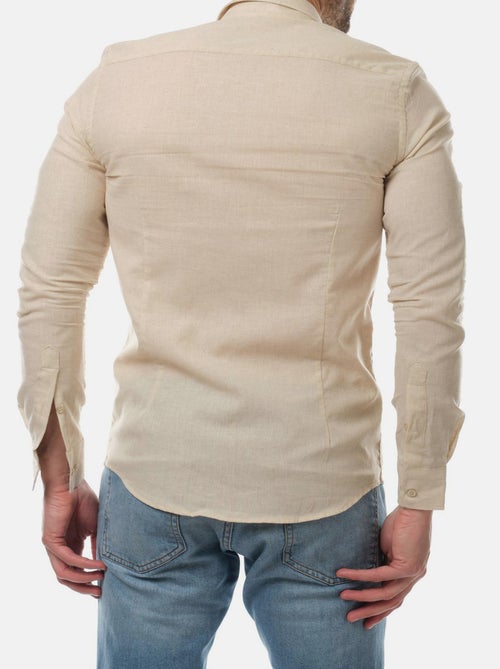 Chemise manches longues en lin - Kiabi