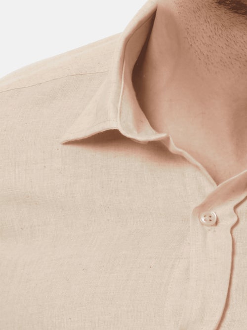 Chemise manches longues en lin - Kiabi