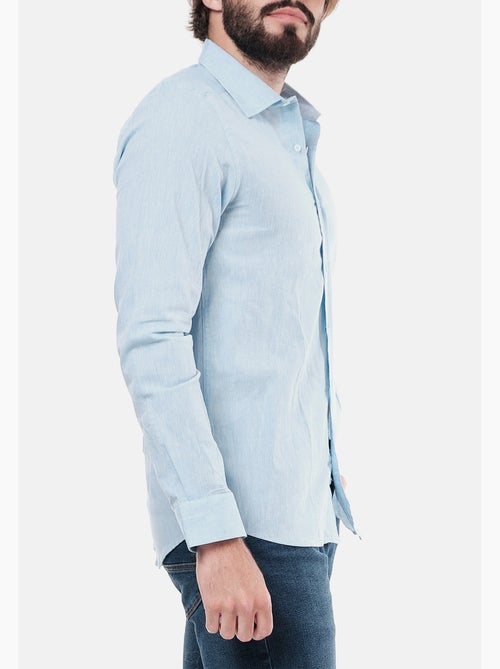 Chemise manches longues en lin - Kiabi