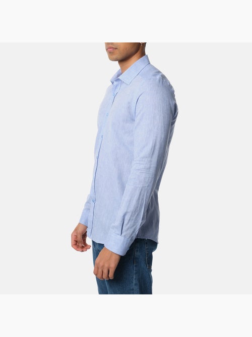 Chemise manches longues en lin - Kiabi