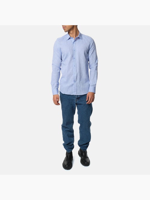 Chemise manches longues en lin - Kiabi