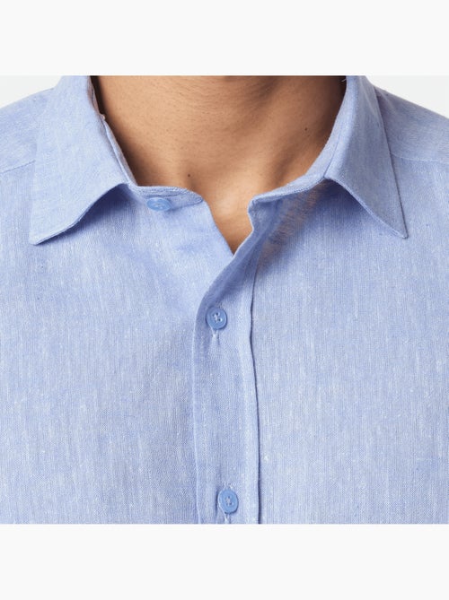 Chemise manches longues en lin - Kiabi