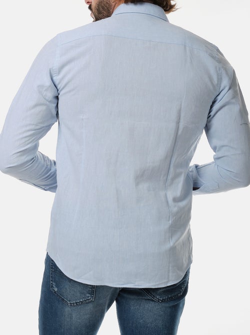 Chemise manches longues en lin - Kiabi