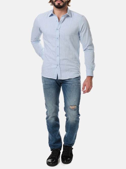 Chemise manches longues en lin - Kiabi