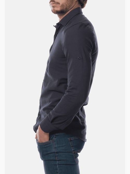Chemise manches longues en lin - Kiabi