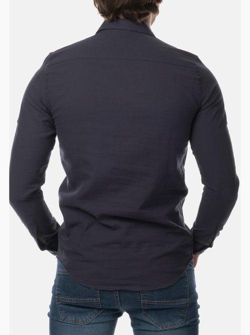 Chemise manches longues en lin - Kiabi