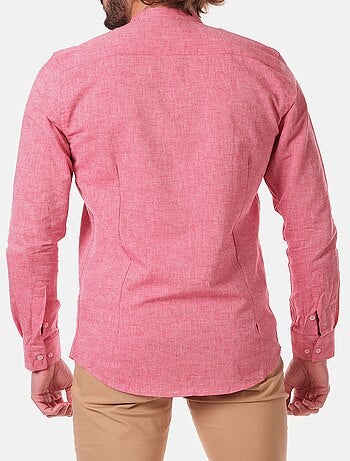 Chemise manches longues en lin col mao