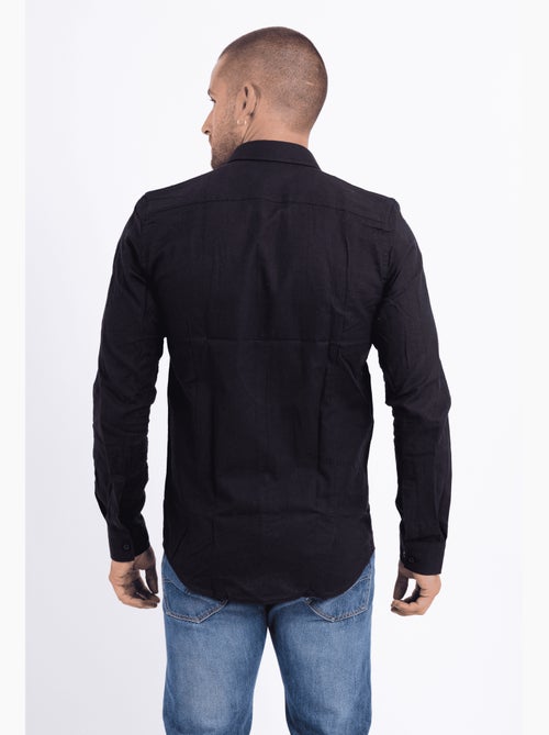 Chemise manches longues en lin - Kiabi