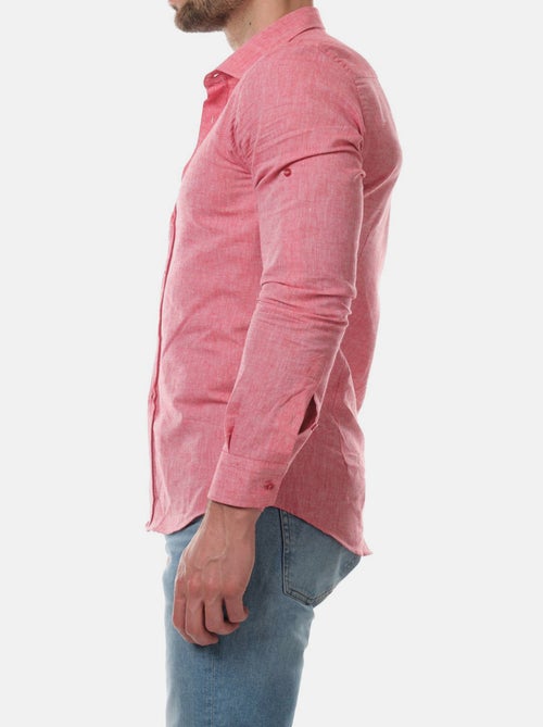 Chemise manches longues en lin - Kiabi