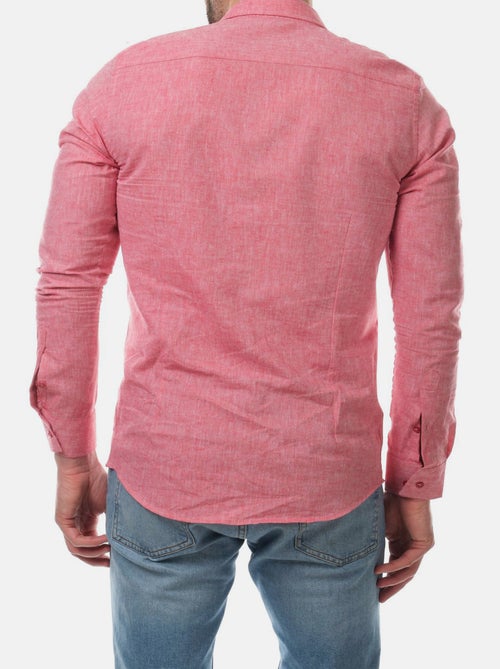 Chemise manches longues en lin - Kiabi