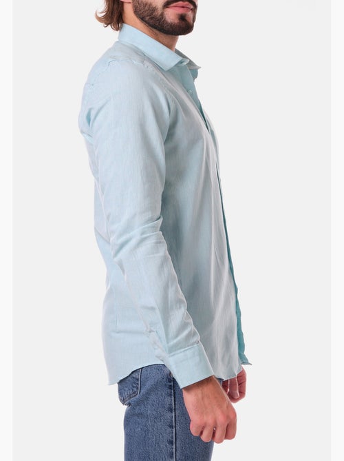 Chemise manches longues en lin - Kiabi