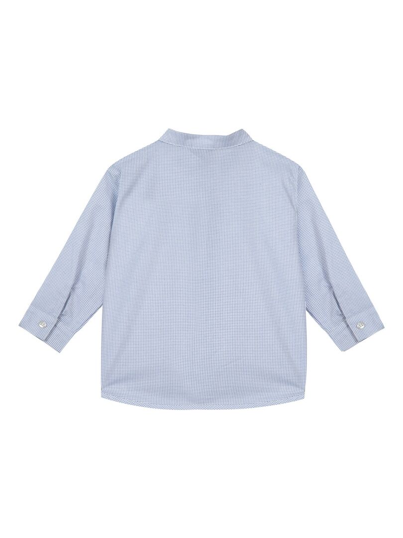 Chemise manches longues en micro-carreaux 'Miniman' Bleu - Kiabi