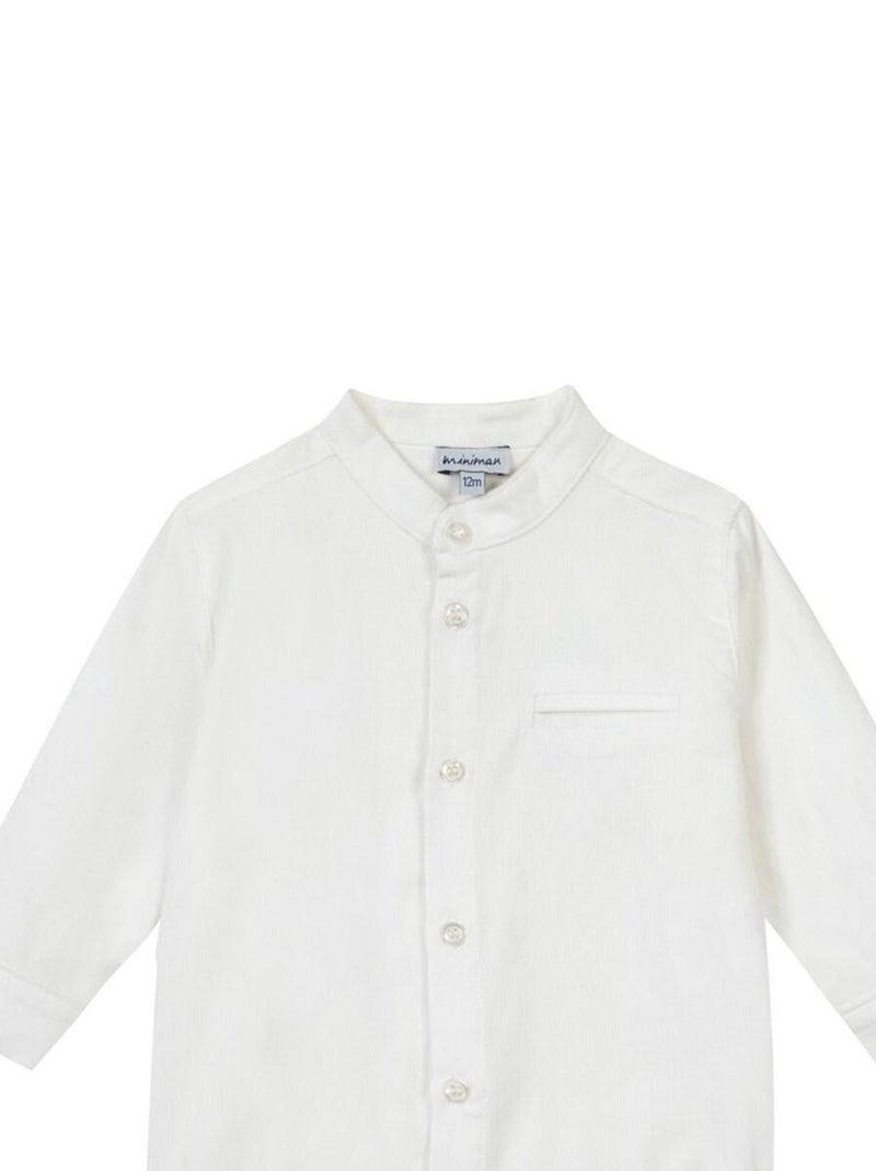 Chemise manches longues en velours fines 'Miniman' Blanc - Kiabi