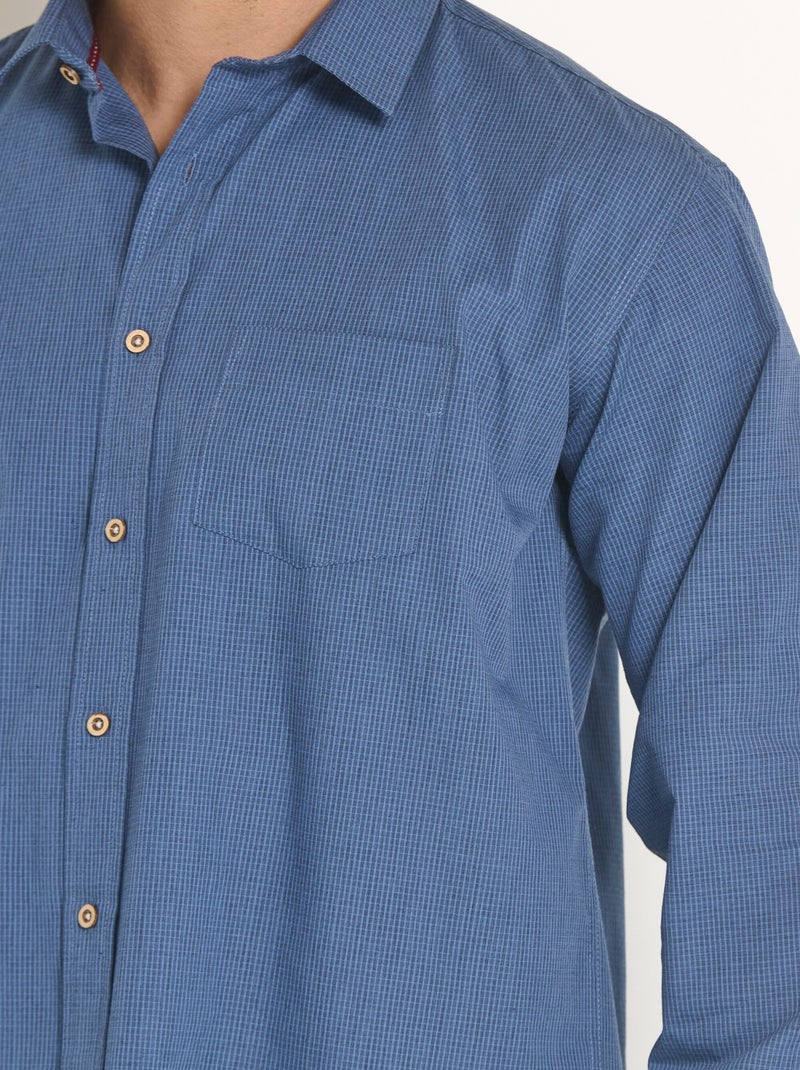 Chemise manches longues entretien facile - Afibel Bleu - Kiabi