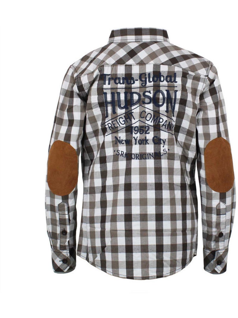 Chemise manches longues garçon ECAMDRY - SRK Marron - Kiabi