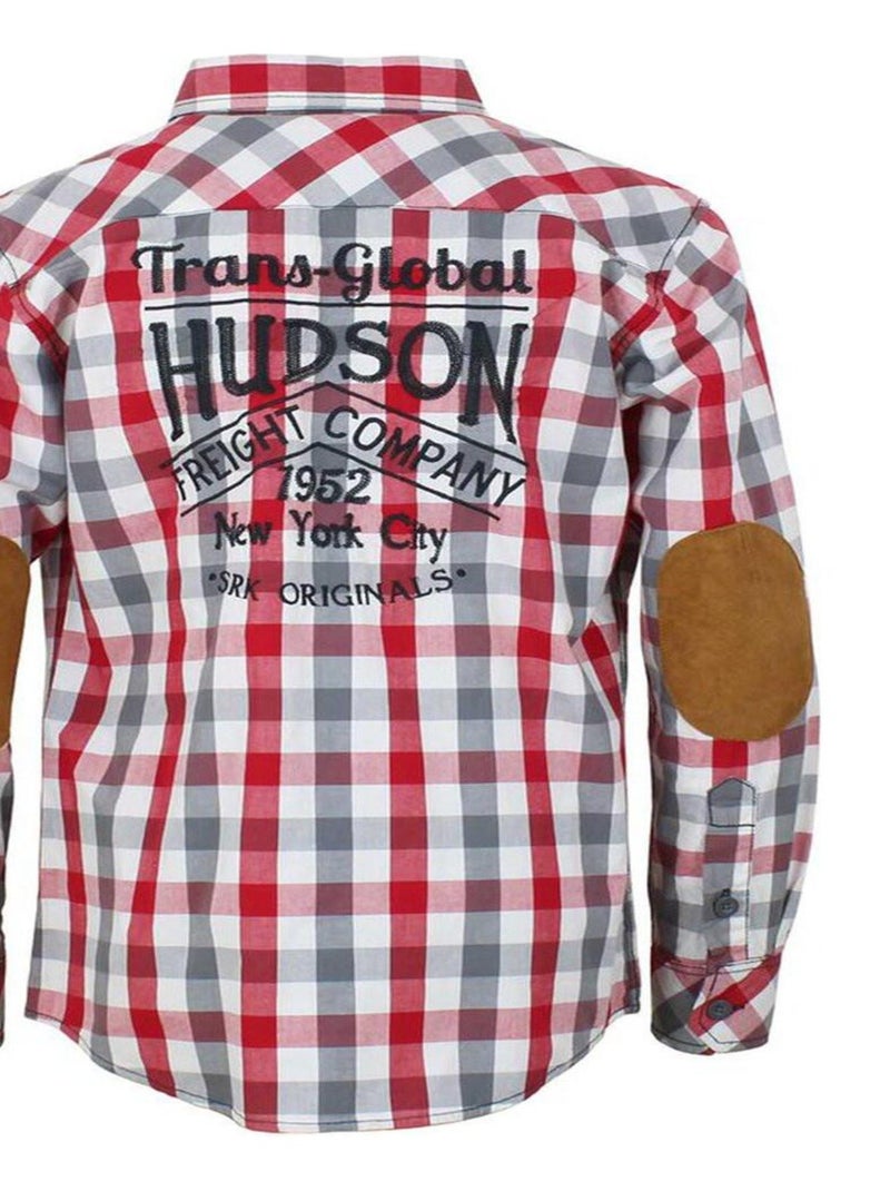 Chemise manches longues garçon ECAMDRY - SRK Rouge - Kiabi