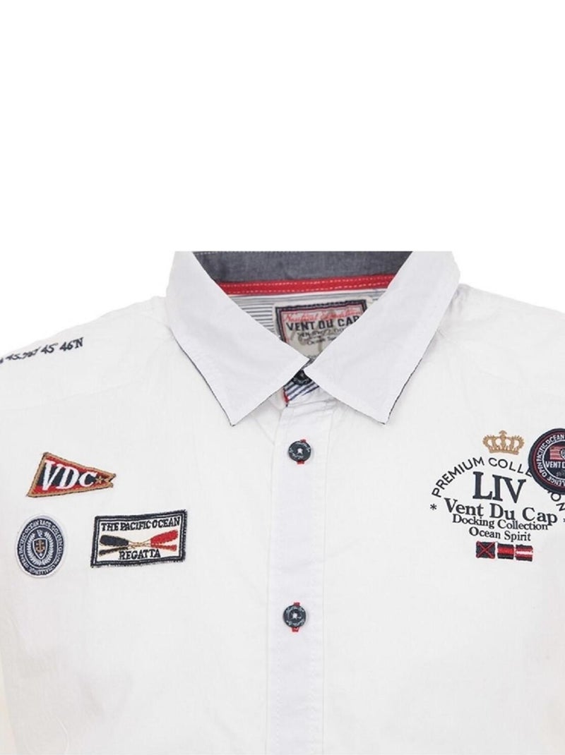 Chemise manches longues garçon ECLANVER - VENT DU CAP Blanc - Kiabi