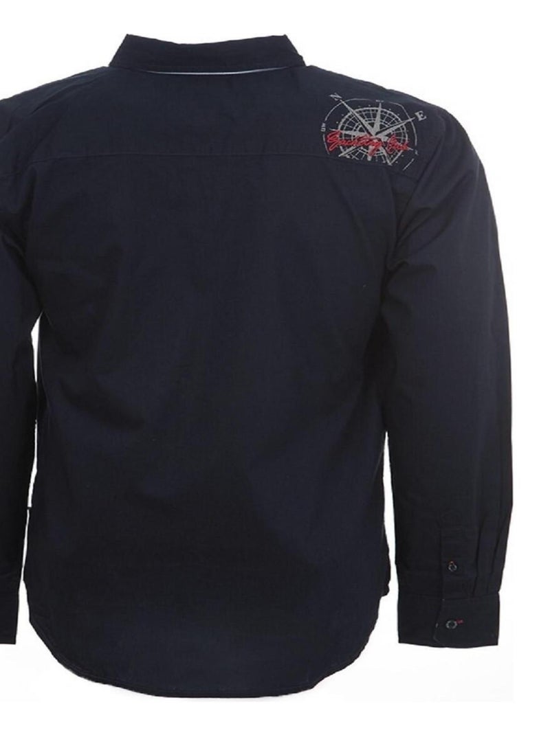 Chemise manches longues garçon ECLANVER - VENT DU CAP Bleu marine - Kiabi