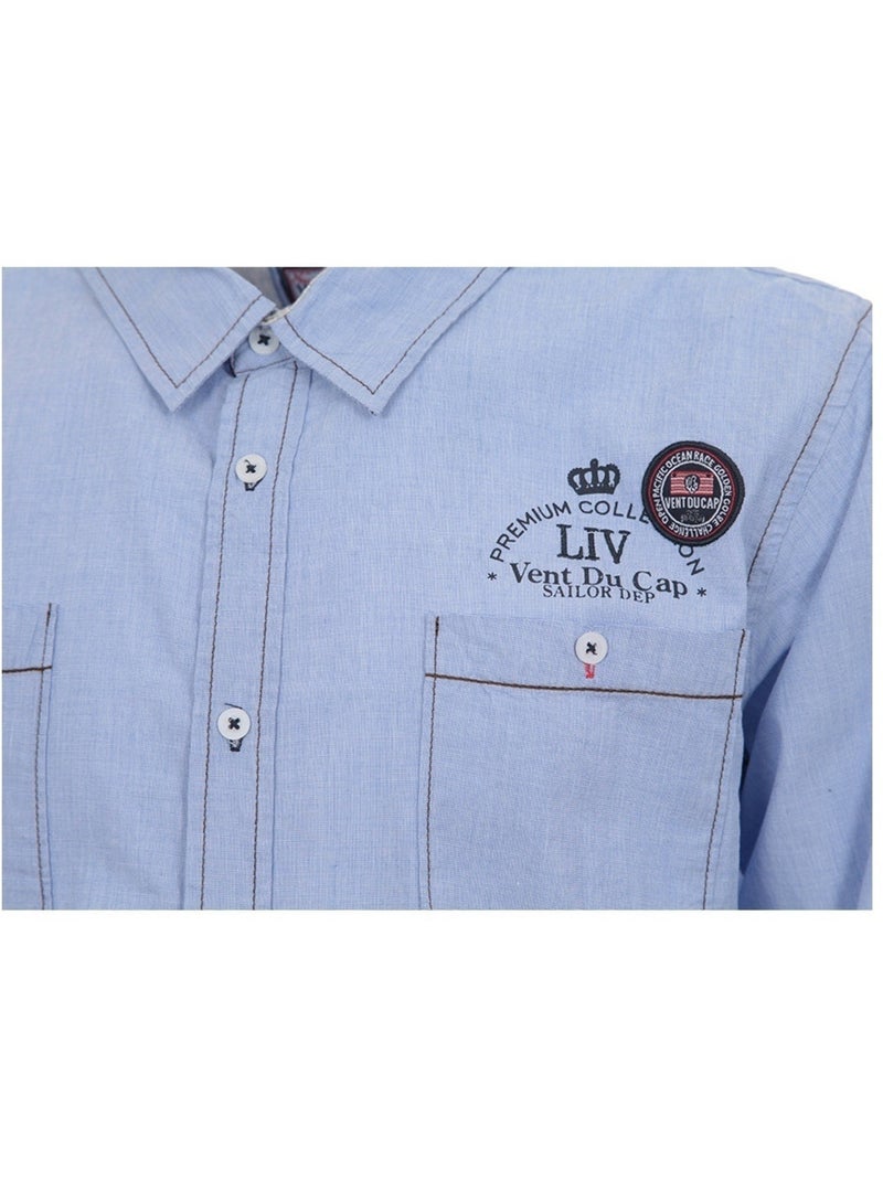Chemise manches longues garçon ECLOUDS - VENT DU CAP Bleu - Kiabi