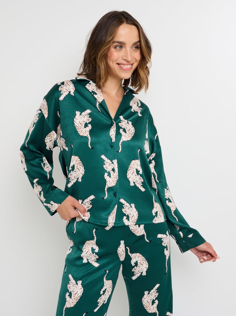 Chemise manches longues Grammy - RougeGorge Lingerie Vert forêt - Kiabi