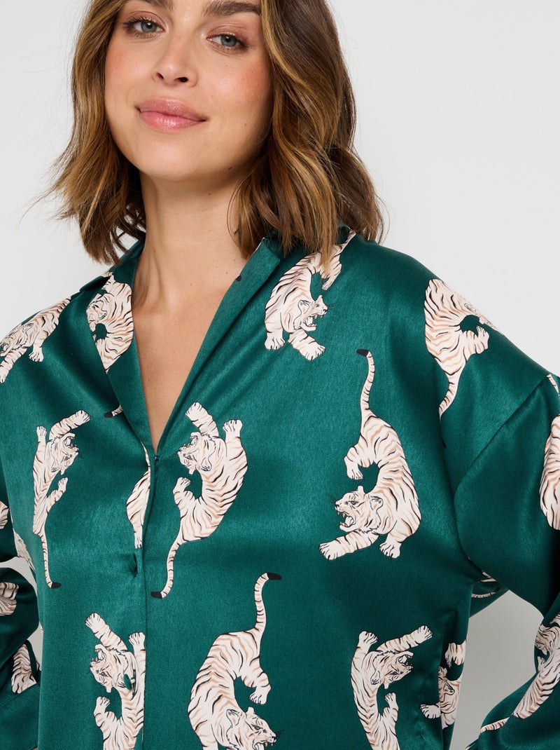 Chemise manches longues Grammy - RougeGorge Lingerie Vert forêt - Kiabi