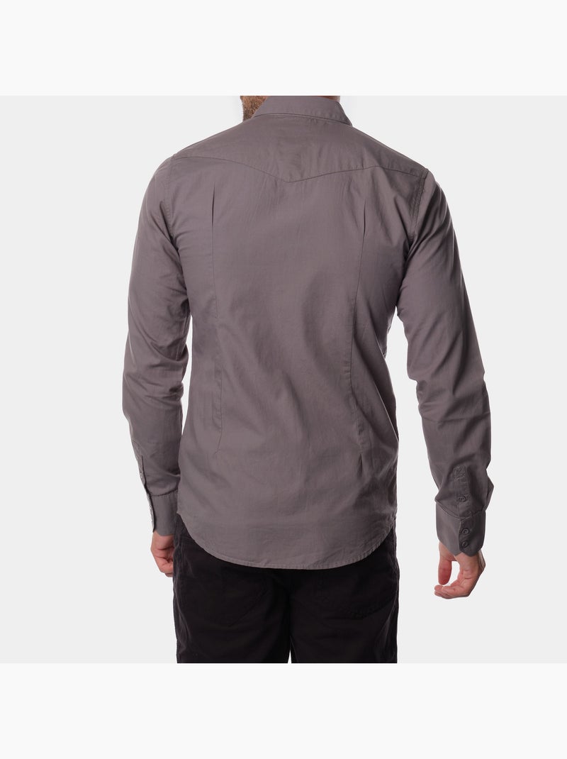 Chemise manches longues Gris - Kiabi