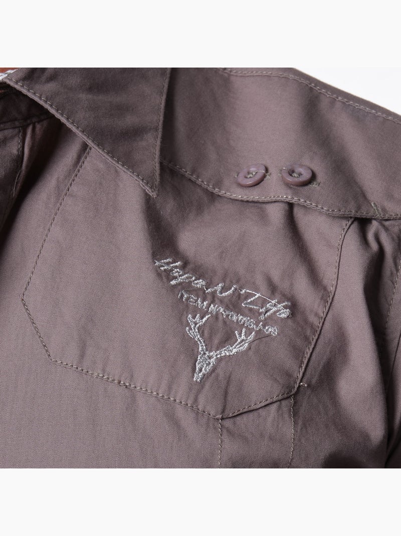 Chemise manches longues Gris - Kiabi