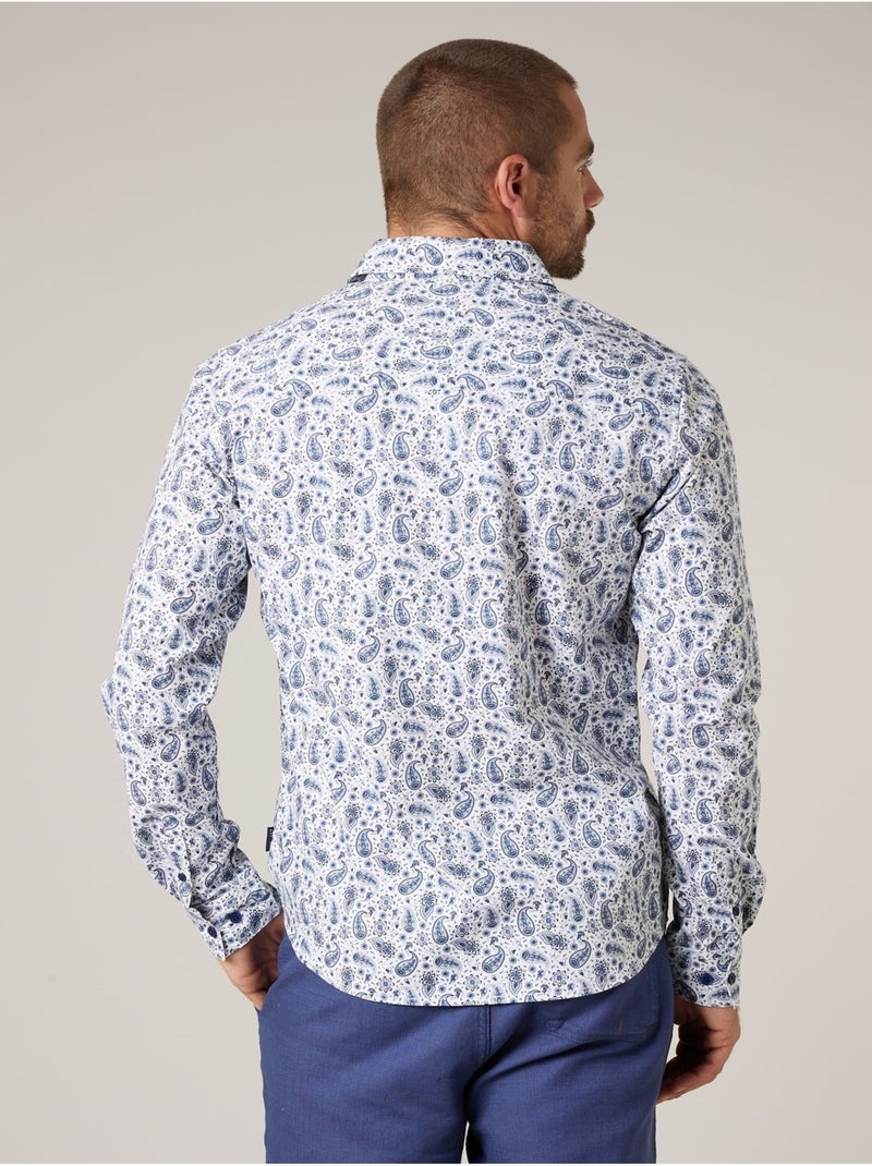 Chemise manches longues homme en coton
 'Deeluxe' Bleu marine - Kiabi