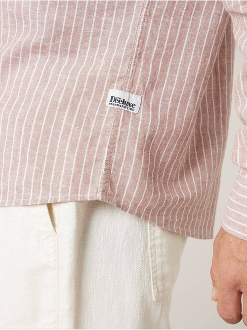 Chemise manches longues homme en lin à légères rayures 'Deeluxe' - Kiabi