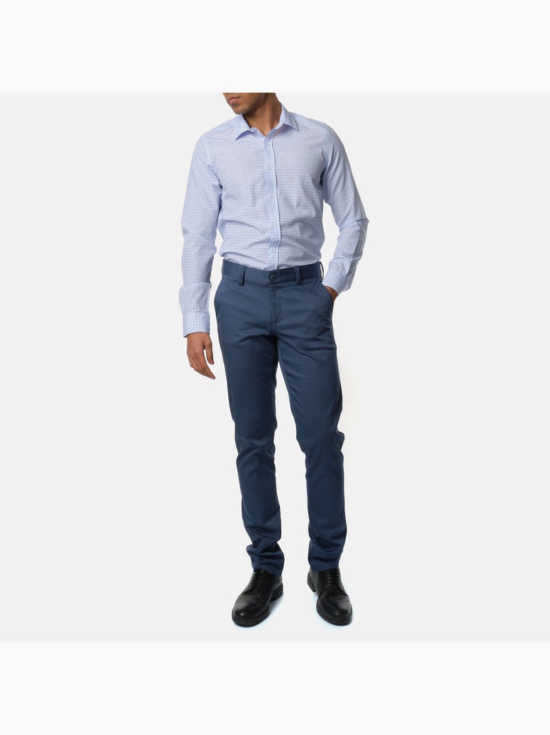Chemise manches longues imprimée Bleu ciel - Kiabi