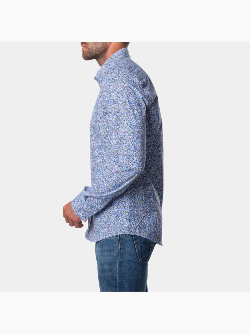 Chemise manches longues imprimée Bleu - Kiabi