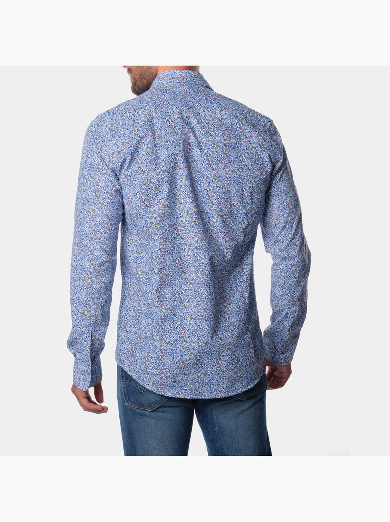 Chemise manches longues imprimée Bleu - Kiabi