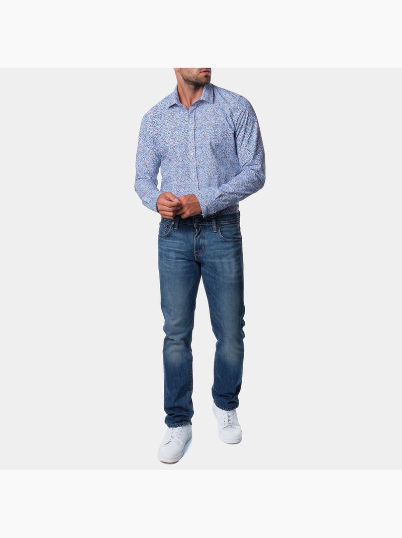 Chemise manches longues imprimée Bleu - Kiabi