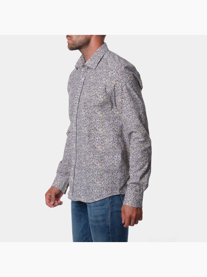 Chemise manches longues imprimée Bleu marine - Kiabi