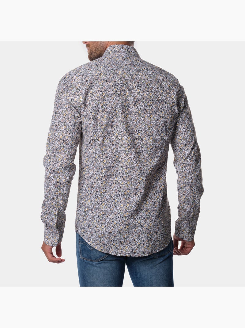 Chemise manches longues imprimée Bleu marine - Kiabi