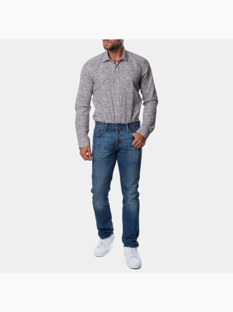 Chemise manches longues imprimée Bleu marine - Kiabi