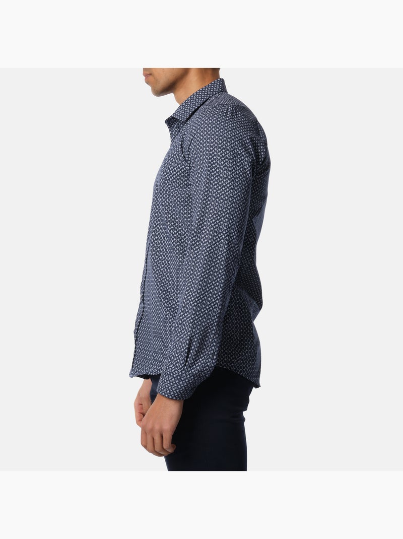 Chemise manches longues imprimée Bleu marine - Kiabi