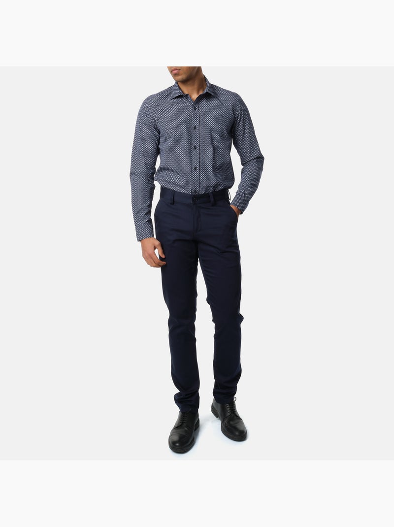 Chemise manches longues imprimée Bleu marine - Kiabi