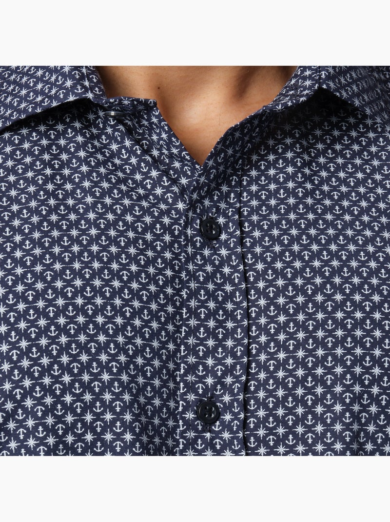 Chemise manches longues imprimée Bleu marine - Kiabi