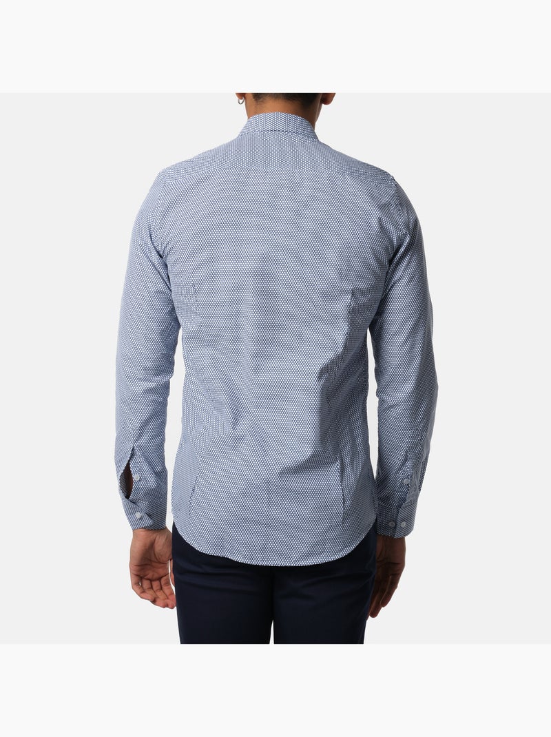Chemise manches longues imprimée Bleu - Kiabi