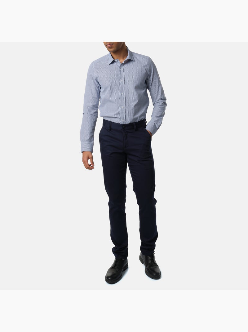 Chemise manches longues imprimée Bleu - Kiabi