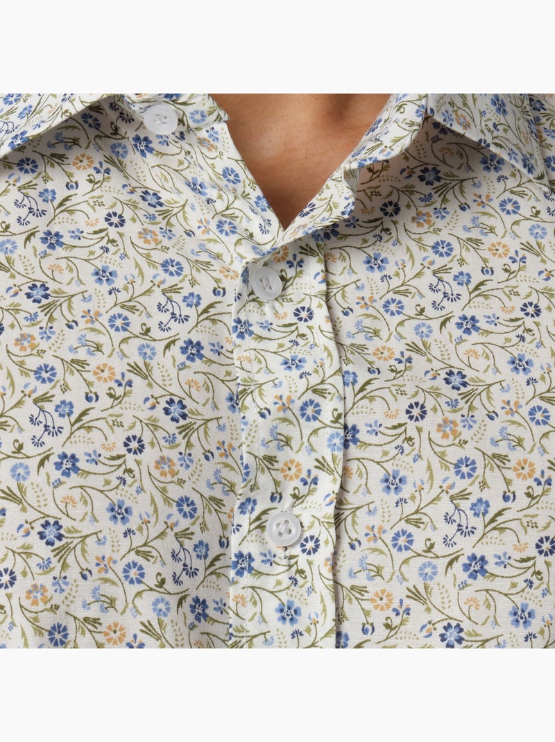 Chemise manches longues imprimée Kaki - Kiabi