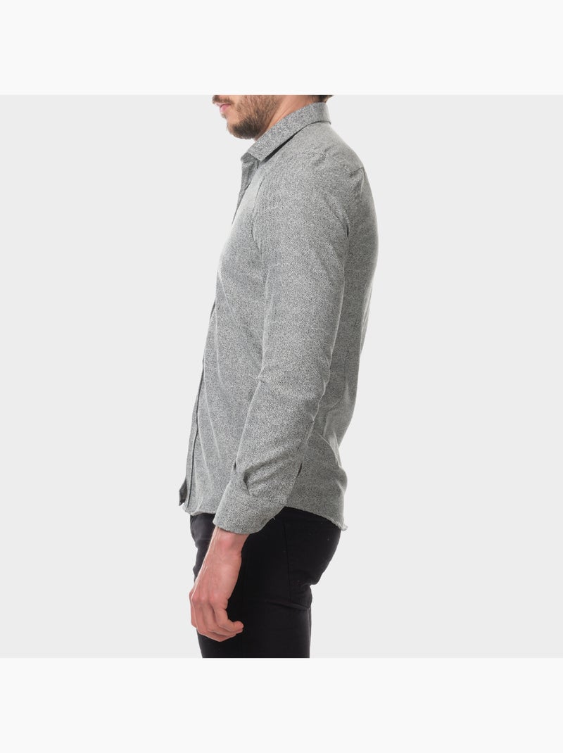 Chemise manches longues imprimée Noir - Kiabi