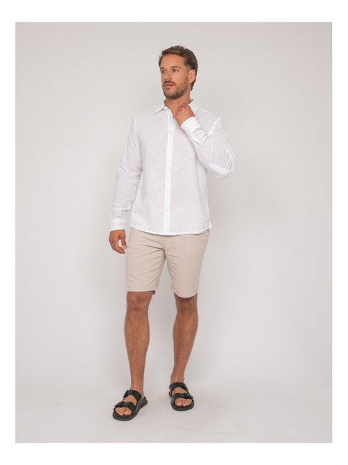 Chemise manches longues lin DUMOLAK - Kiabi