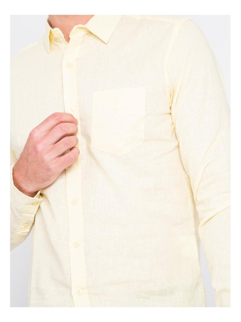 Chemise Manches Longues Lin Et Coton DALICOT Jaune 0 00 Kiabi chemise-manches-longues-lin-et-coton-dalicot-jaune-0-00-kiabi